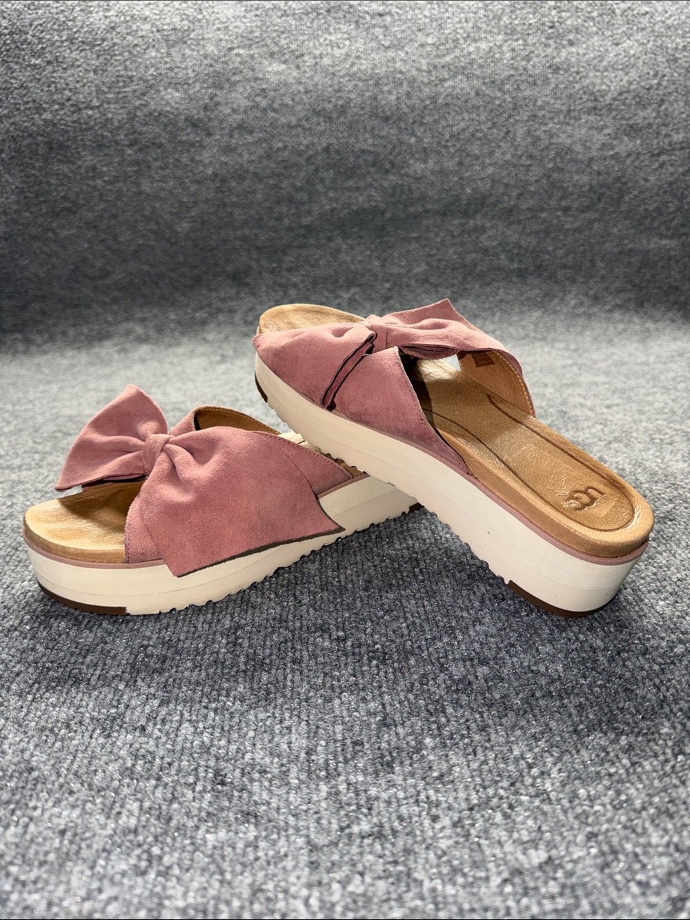 UGG Joanie Mauve Bow Wedge Slide Mules